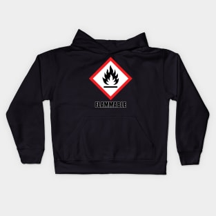 warning: flammable Kids Hoodie